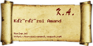 Körözsi Amand névjegykártya